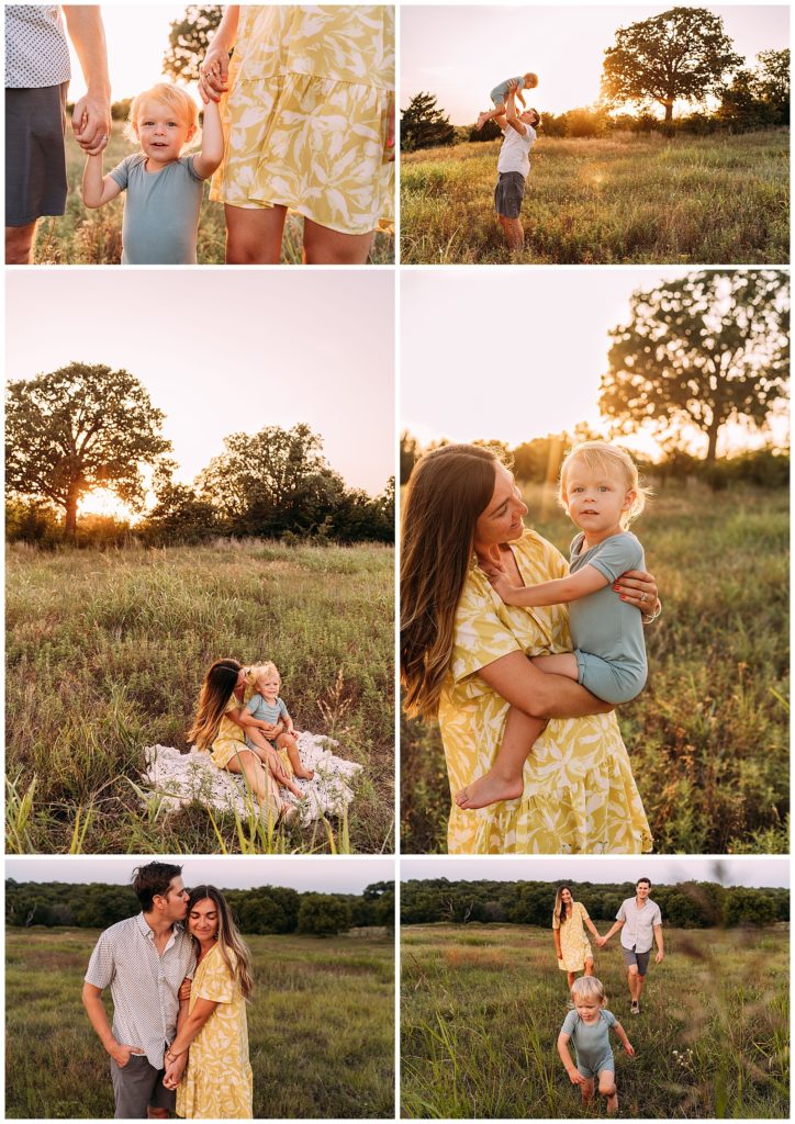 collage of summer family photos in oklahoma city edmond 