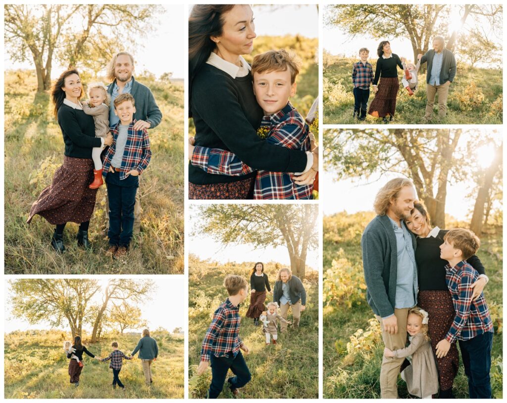 family fall photo session in field 