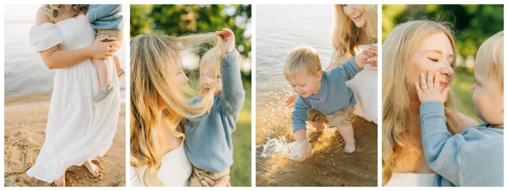 mother's day picture ideas of mom and child sharing playful moments