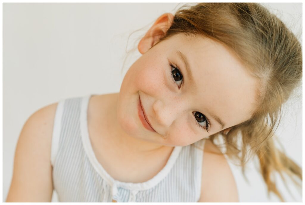 modern preschool portrait of young girl by Haley Kinzie Photography