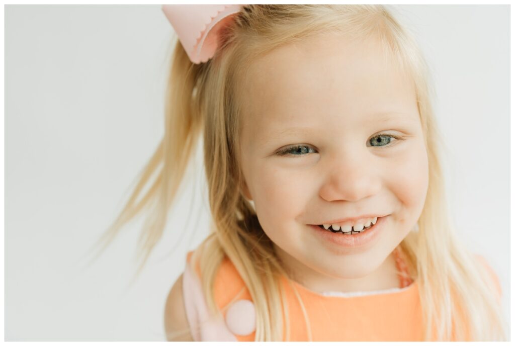 simple, clean white school portrait photography equipment for preschool portraits