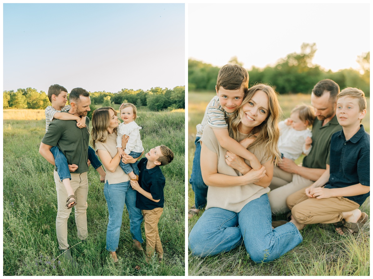 large family camera settings for outdoor family session