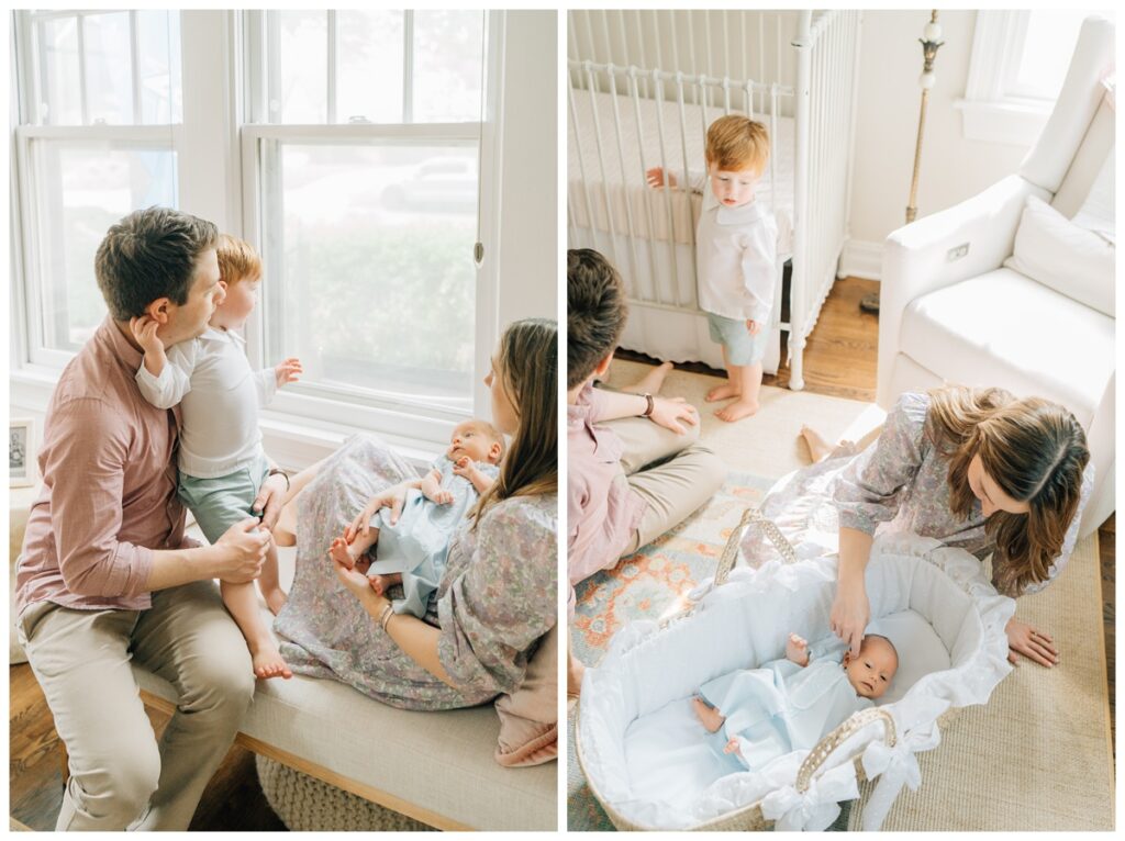 family in the nursery for 
 In Home Lifestyle Newborn Photos