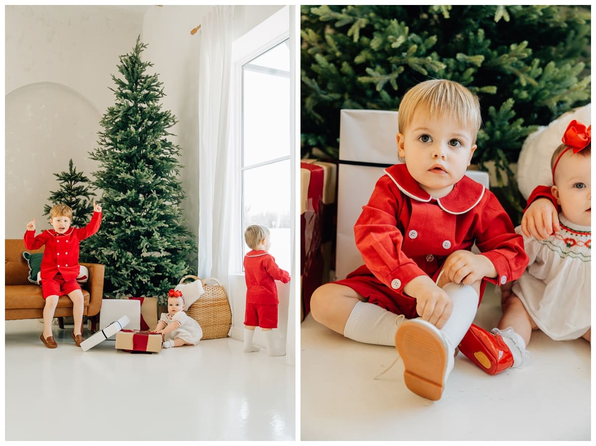 Three young siblings in photography studio