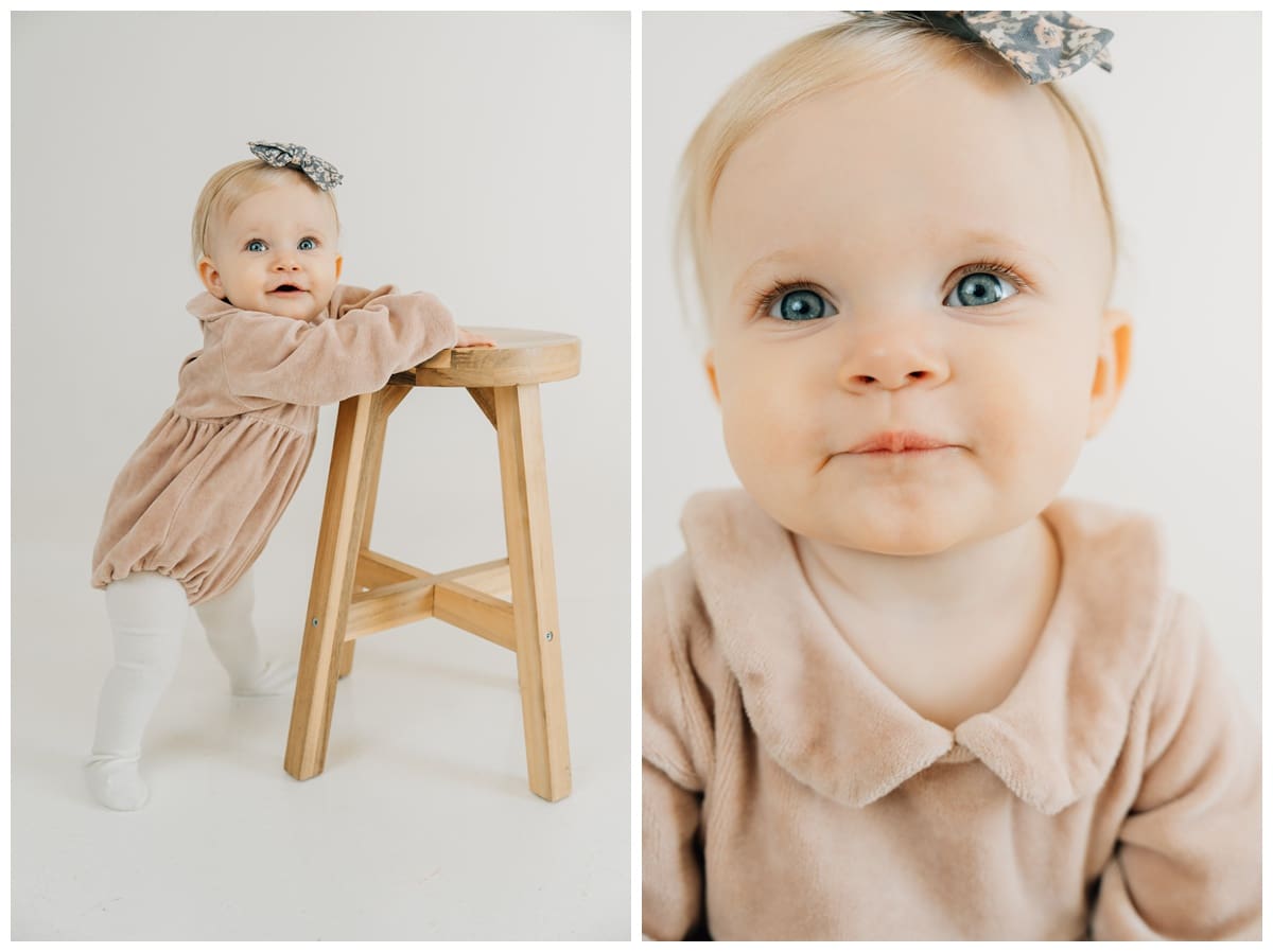 Toddler girl in winter studio session 